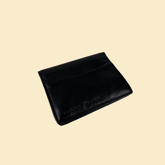 90s/Y2K Perry Ellis ID & photo wallet, vintage men's black leather bifold wallet - Picture 1 of 7